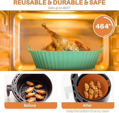 6-Piece Silicone Air Fryer Baking Tray Set – Non-Stick, Reusable & Easy to Clean