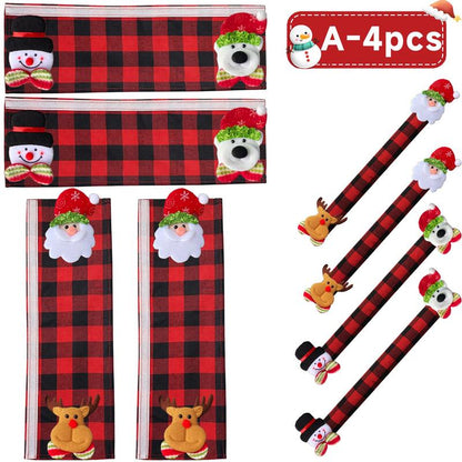 Christmas Refrigerator Handle Covers | Plush Plaid Wraps, product image 11