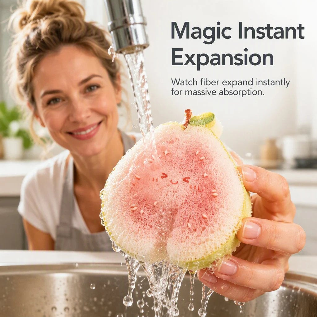 🧴✨Cute fruit-shaped dishwashing sponge brush