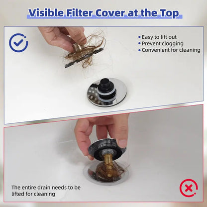 3-in-1 Pop-Up Sink Stopper – Hair Catcher, Drain Protector & Water Stopper