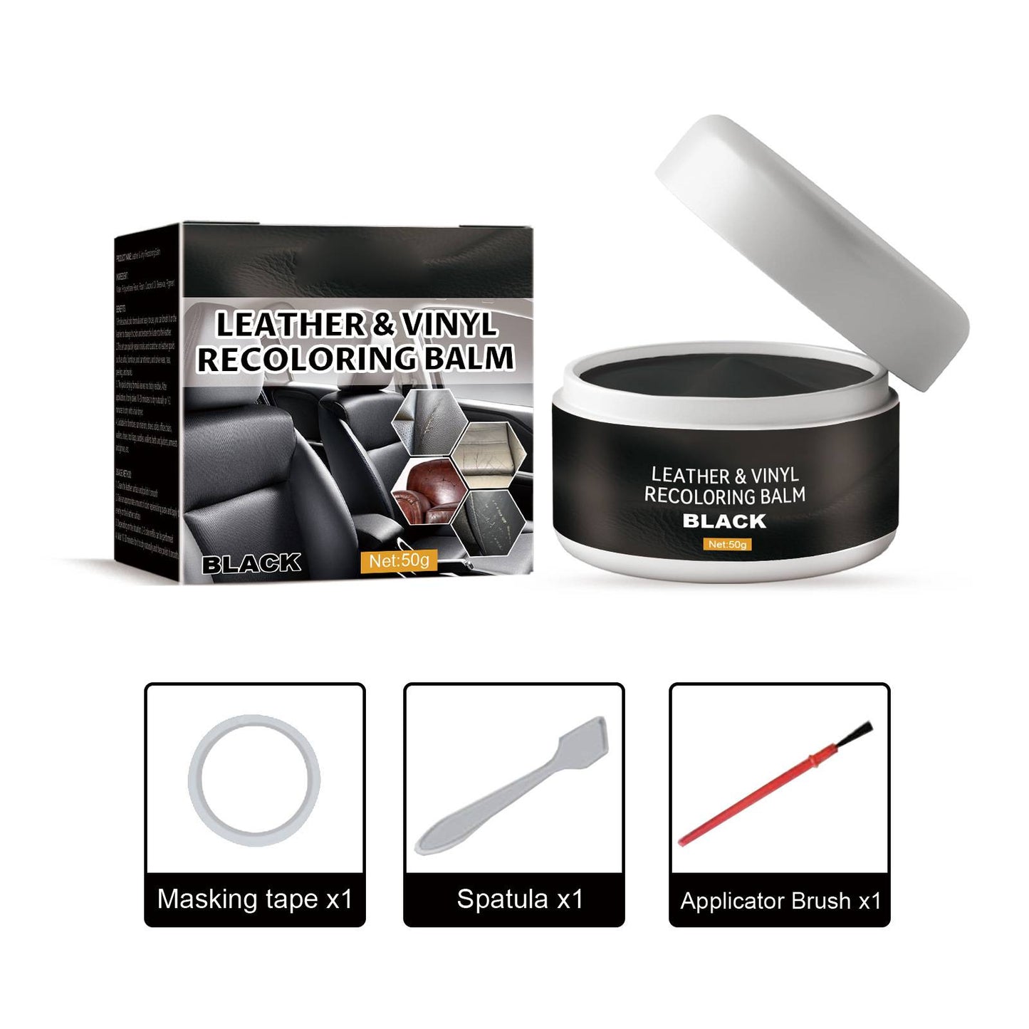 Leather & Vinyl Recoloring Balm Kit – Restore Faded Seats, Sofas & Shoes
