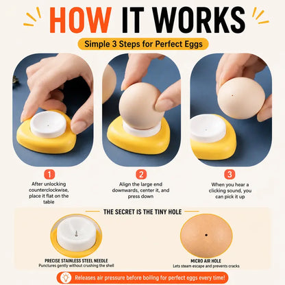 2-Pack Egg Piercer – One-Press Stainless Steel Egg Pricker for Perfect Hard-Boiled Eggs