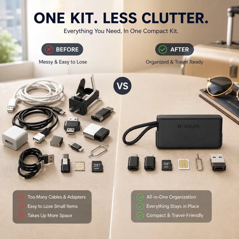 🧳 Pocket Tech Companion – All-in-One Travel Tech Kit