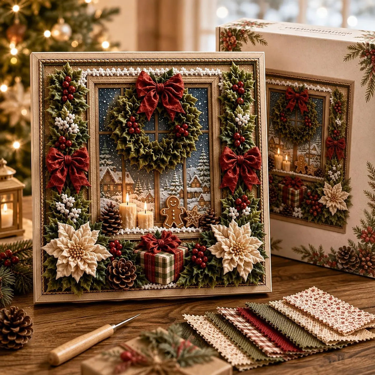 3D Christmas Fabric Poke Art Kit🖼️