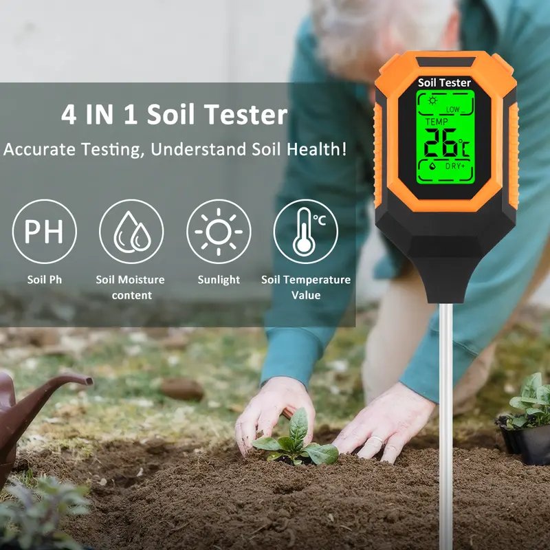 4-in-1 Soil Moisture Meter Ph Tester