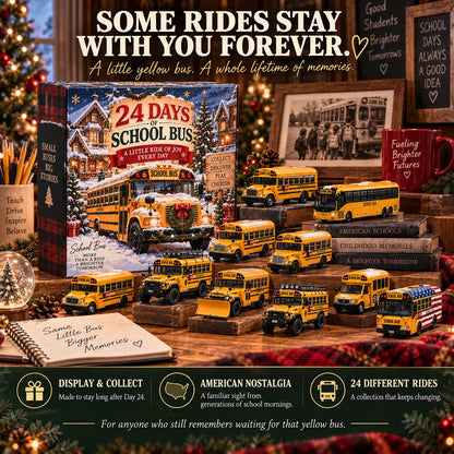 24-Day School Bus Advent Calendar Collection