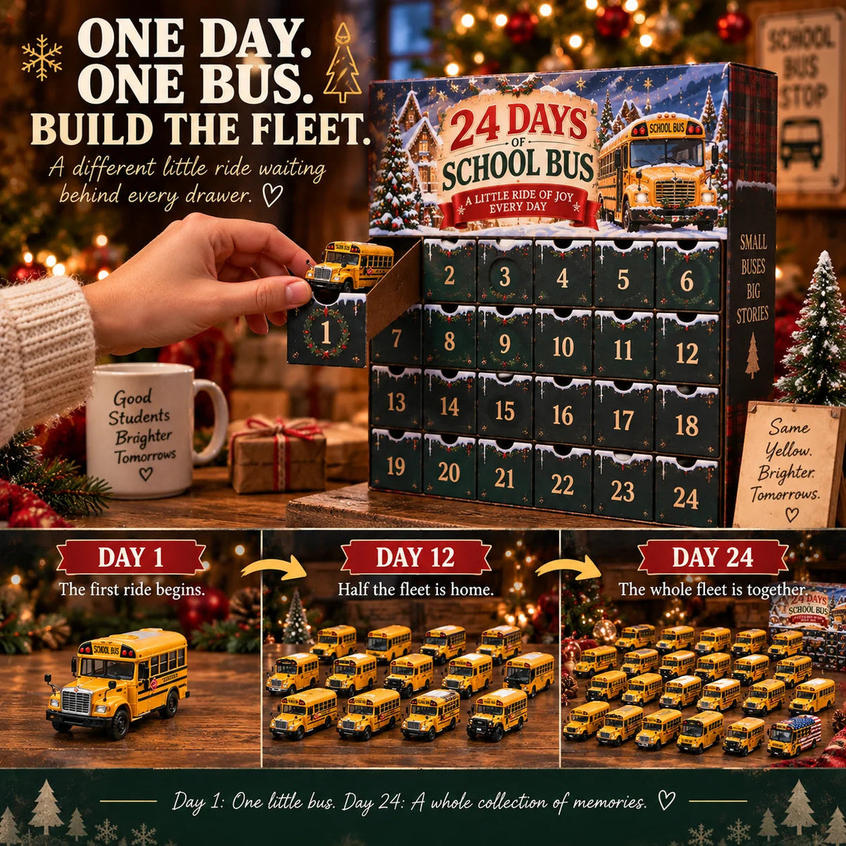 24-Day School Bus Advent Calendar Collection