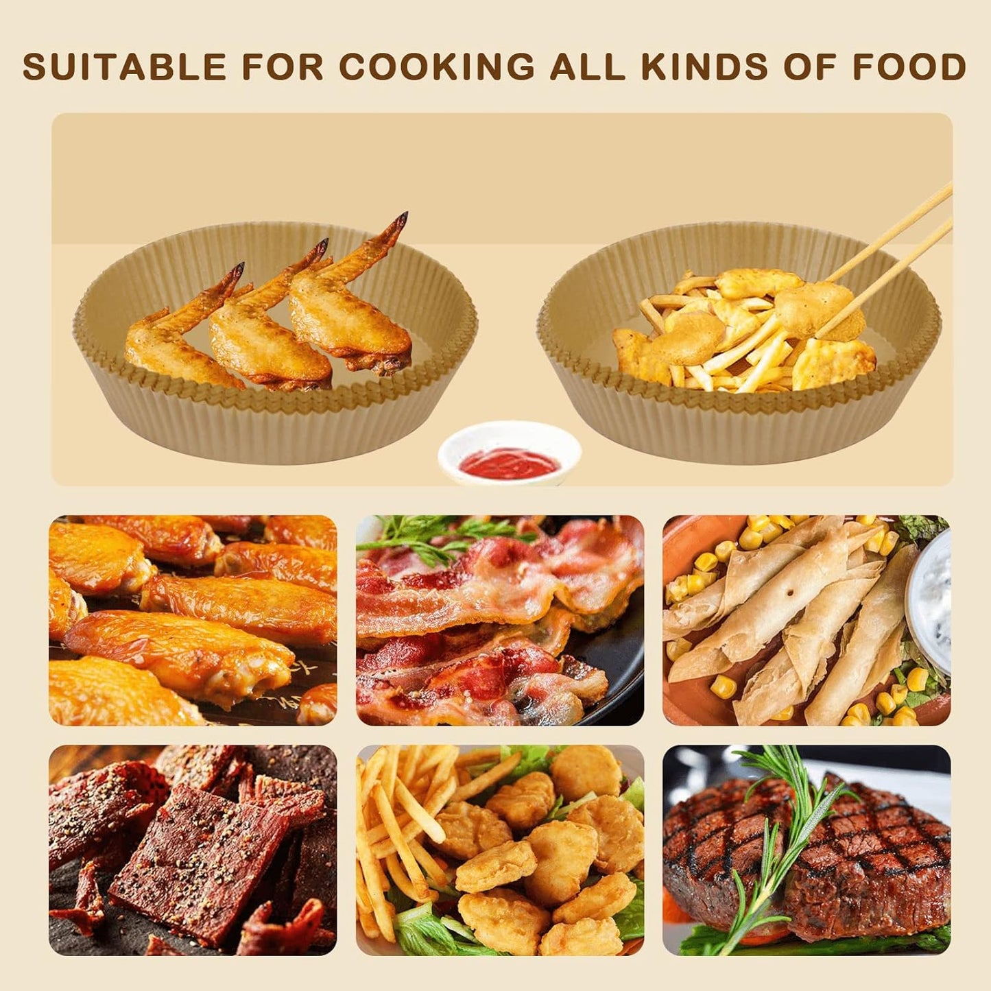 🍟 Disposable Round Air Fryer Paper Liners