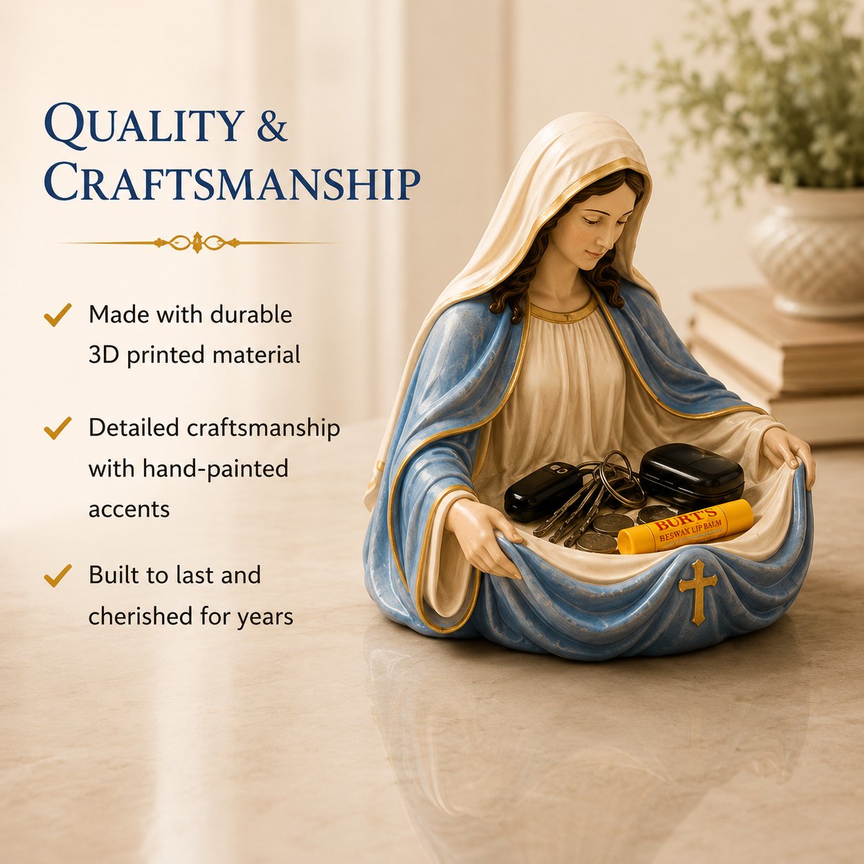 Handmade Virgin Mary Catch-All Bowl