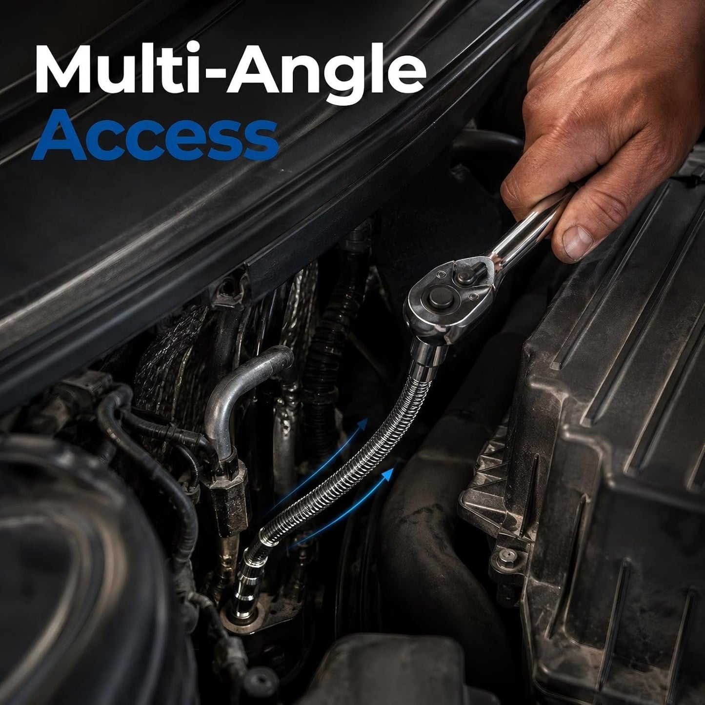 Flexible Socket Extension Bar for Tight-Space Repairs