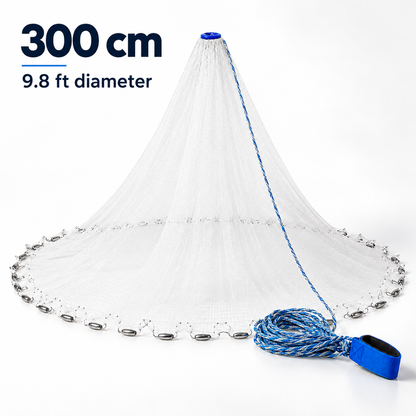 🎣✨ Easy-Throw Cast Net – Heavy-Duty Mesh, Rapid Sinking, Versatile 🌊
