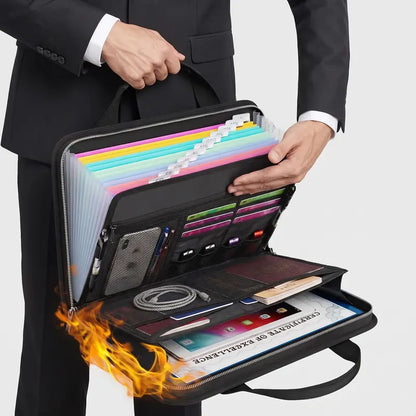 Fire-Resistant Document Organizer Bag