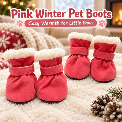 Soft Velvet Puppy Booties | Non-Slip Paw Covers, Set of 4