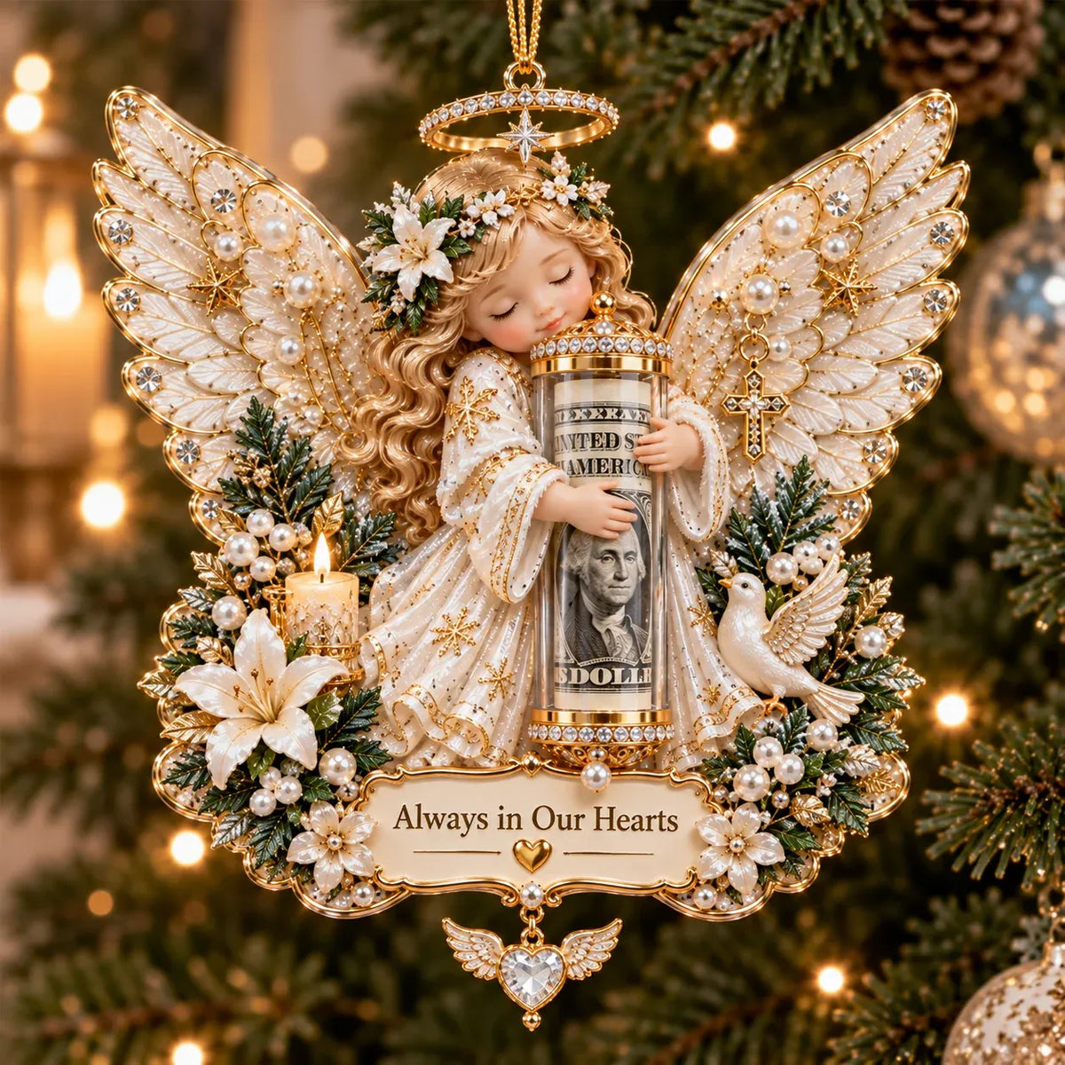 👼🎄Christmas Angel Cash Holder Ornament