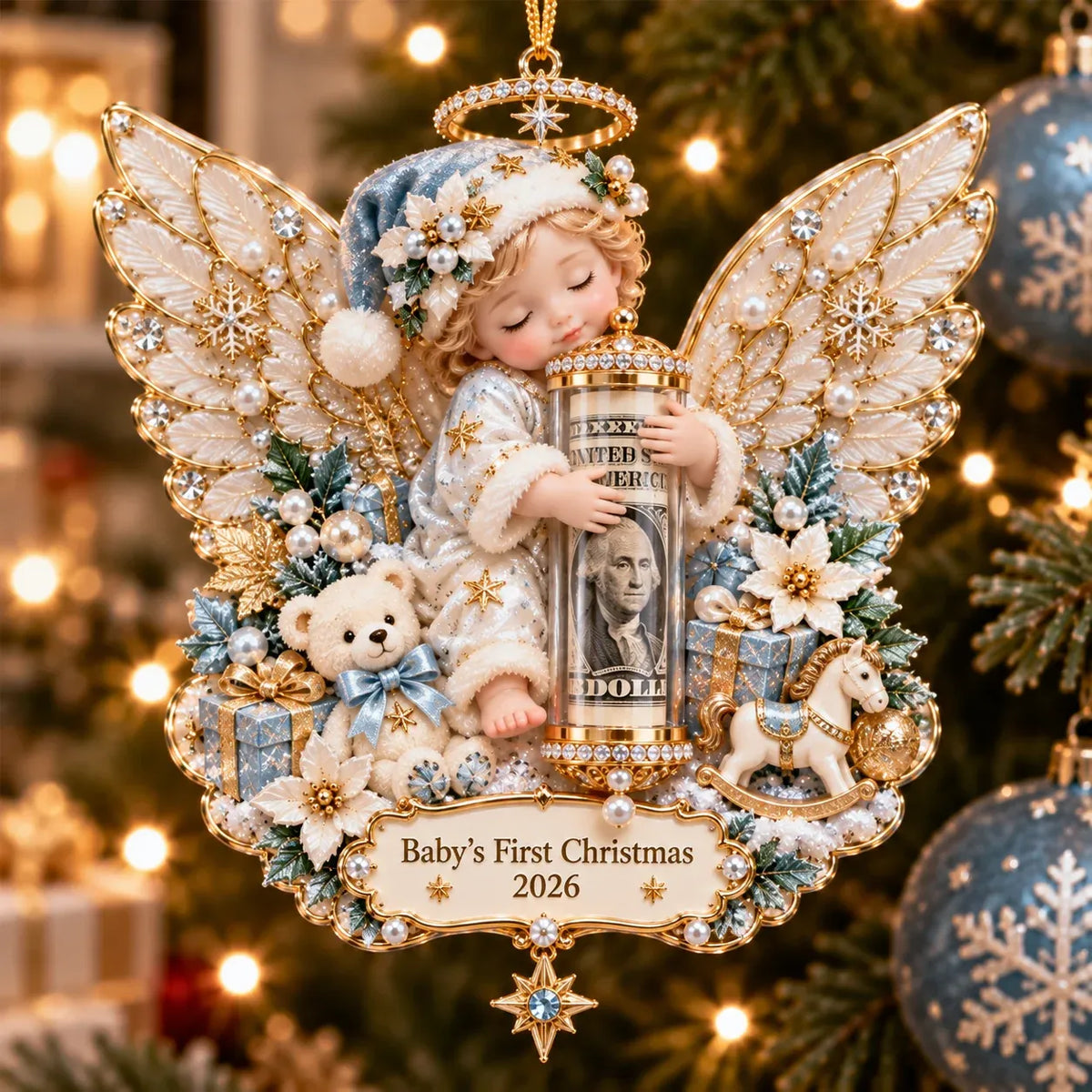 👼🎄Christmas Angel Cash Holder Ornament