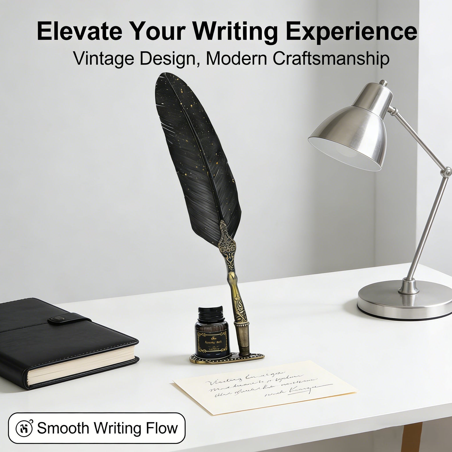 Vintage Signature Pen Calligraphy Set – Feather Pen for Writing