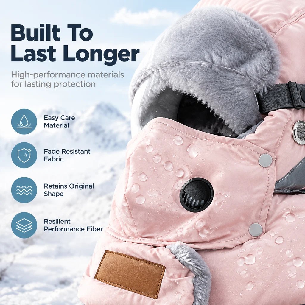 Winter thermal ushanka hat with detachable mask and goggles, product view 8