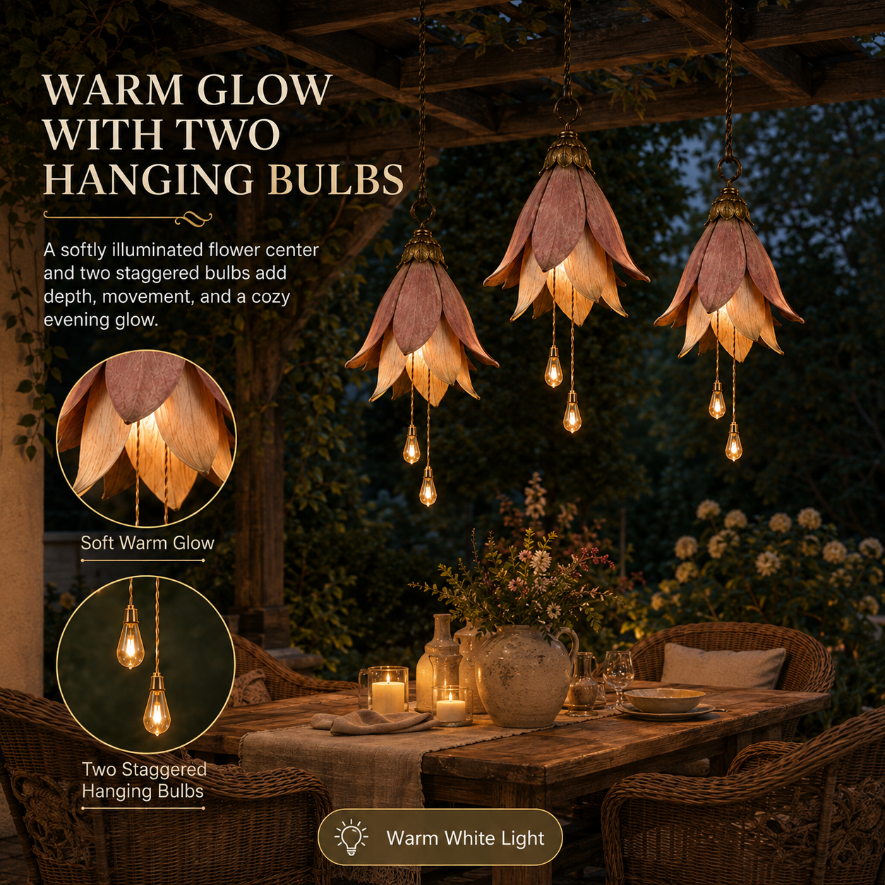 Vintage Hanging Flower Lights