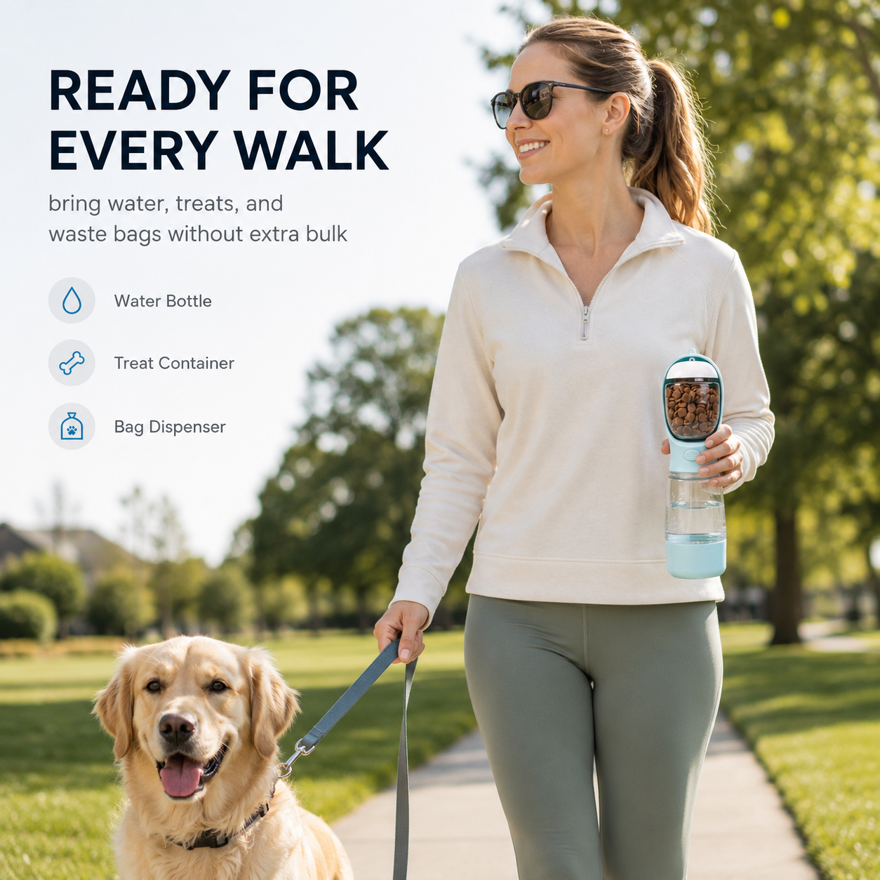 3-in-1 Dog Travel Water Bottle