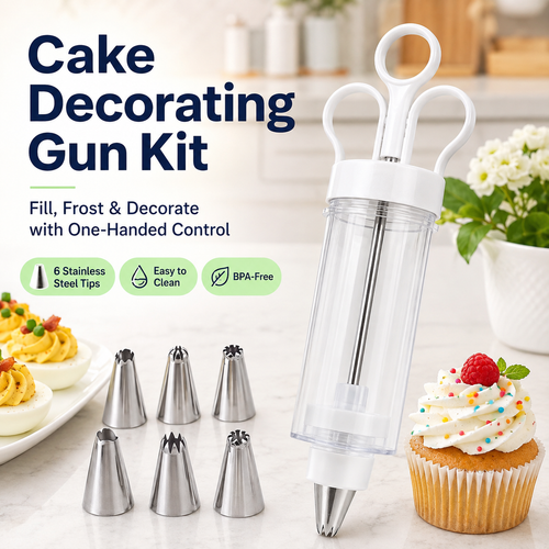 Stainless Steel Cake Decorating Gun Kit