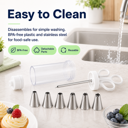 Stainless Steel Cake Decorating Gun Kit