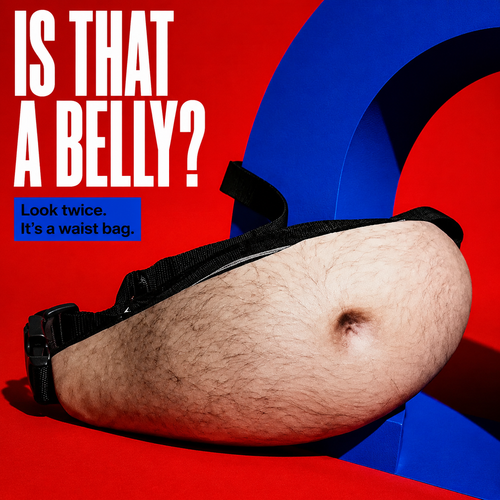 Ultra-Realistic Beer Belly Fanny Pack – Funny Dad Bod Waist Bag