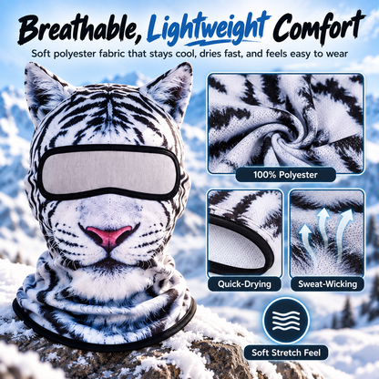 3D Cat Ski Mask with Ears – Funny Windproof Balaclava for Skiing & Festivals