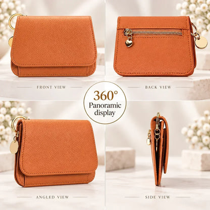 ✨Compact PU Leather Card Wallet with ID Window & Coin Pocket