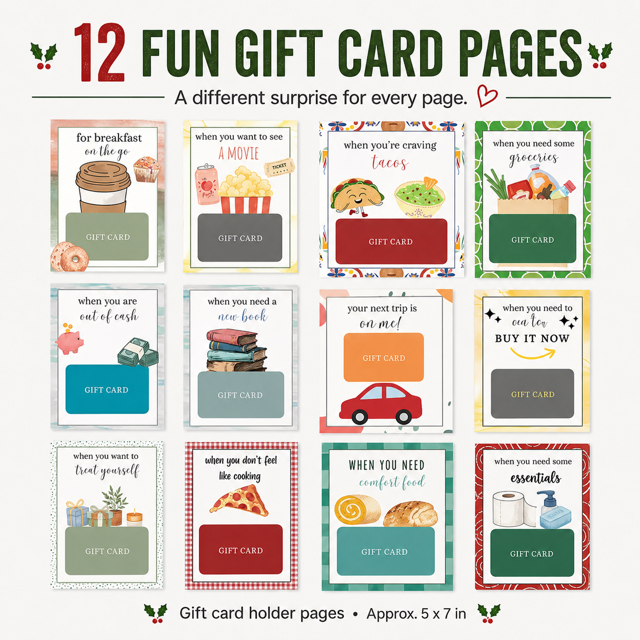 Christmas Gift Card Book