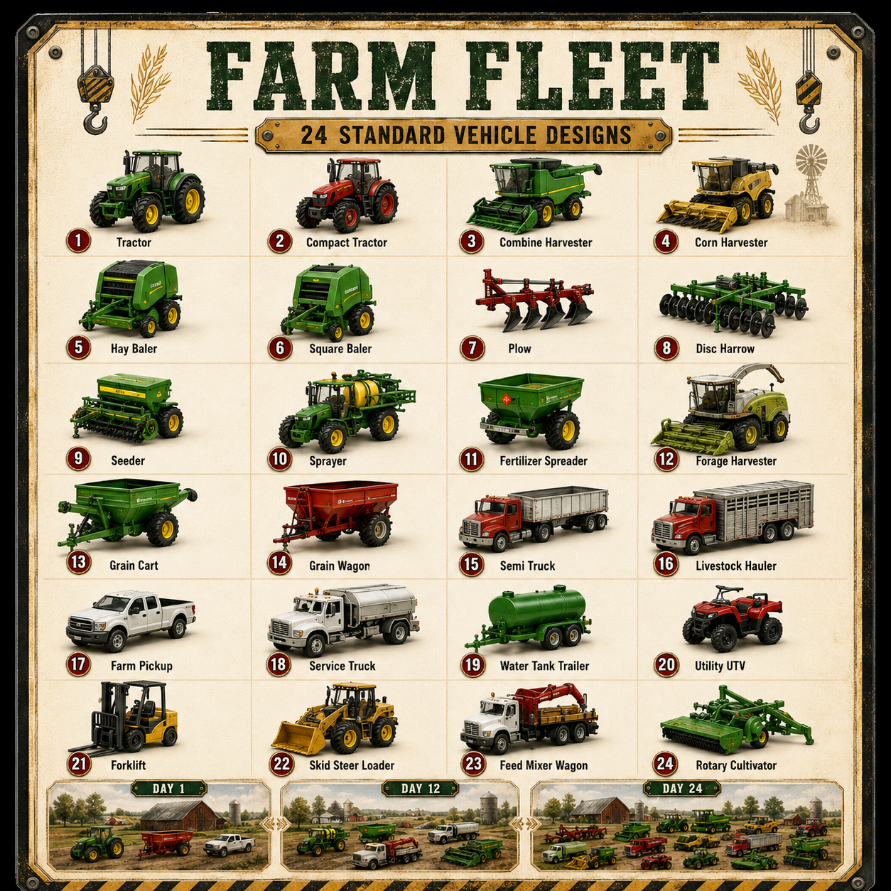 🚜Build the Fleet Collection 24-Day Vehicle Advent Calendar Series