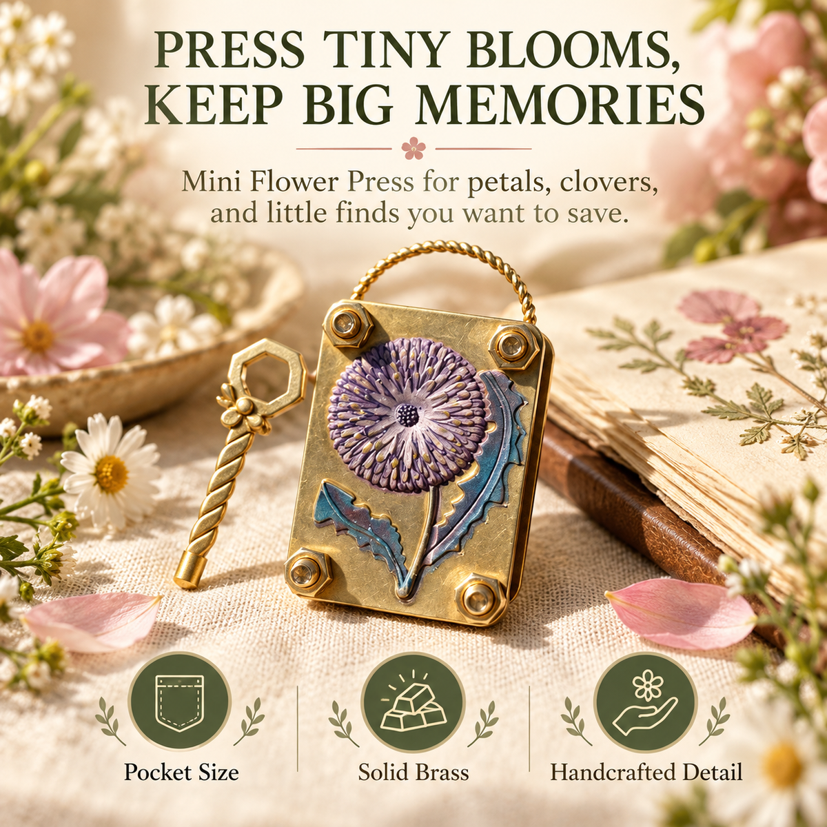 🌼Mini Flower Press Keepsake for Tiny Blooms & Petals