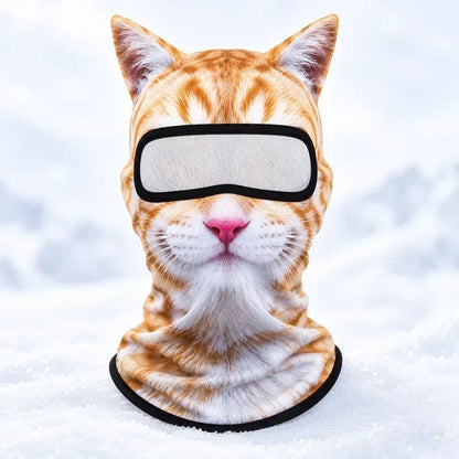 3D Cat Ski Mask with Ears – Funny Windproof Balaclava for Skiing & Festivals