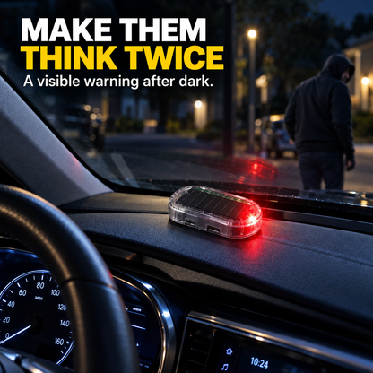 Solar Car Security Warning Light-DIY Flashing Security Light for Vehicle Deterrence
