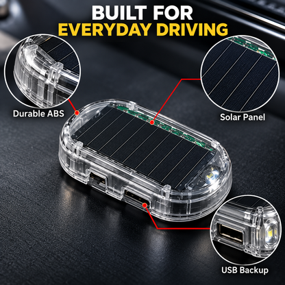 Solar Car Security Warning Light-DIY Flashing Security Light for Vehicle Deterrence