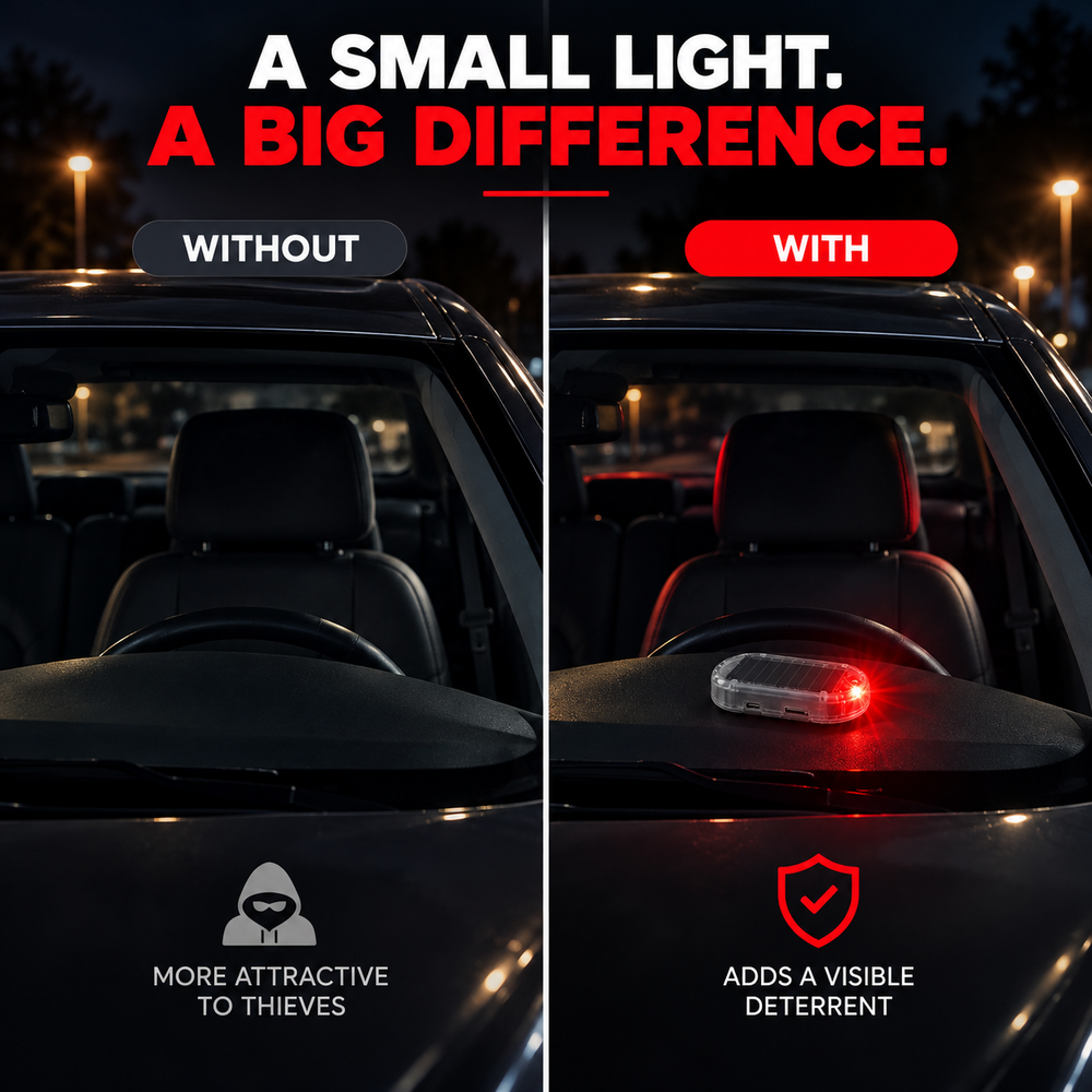 Compact solar warning light placement