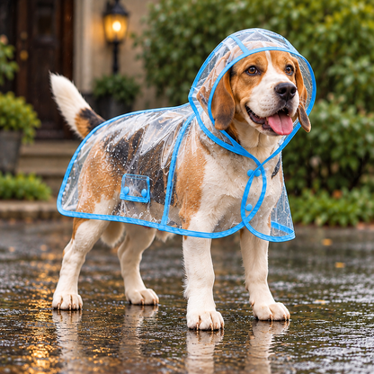 🐶 Pet Raincoat – Transparent Waterproof Dog Cape, Lightweight Protection for Small & Medium Dogs