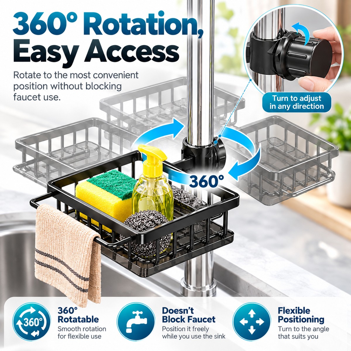 Kitchen Sink Faucet Organizer