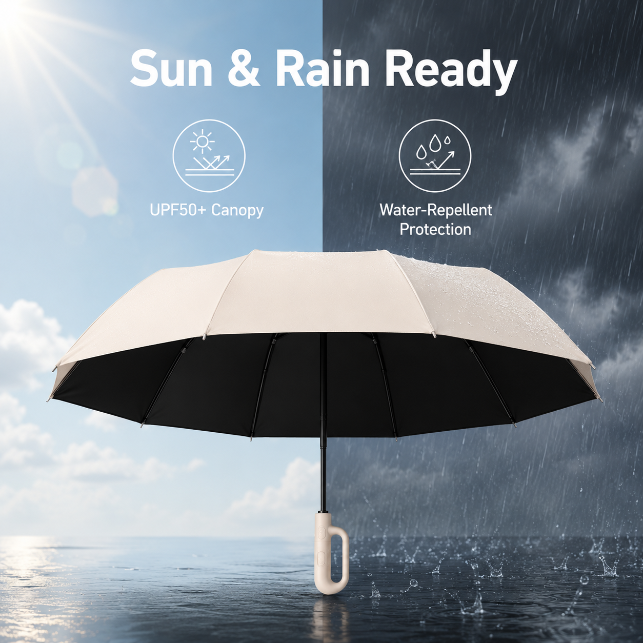 One button automatic open close folding umbrella