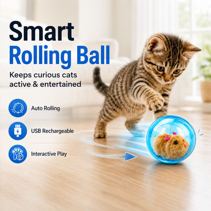 Self-Rolling Interactive Cat Ball