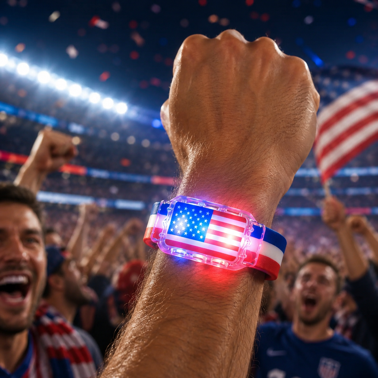 LED Flag Wristband for Game Day & Watch Parties