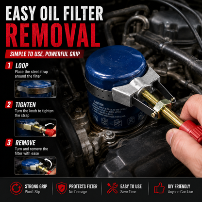 Adjustable Oil Filter Removal Strap Wrench