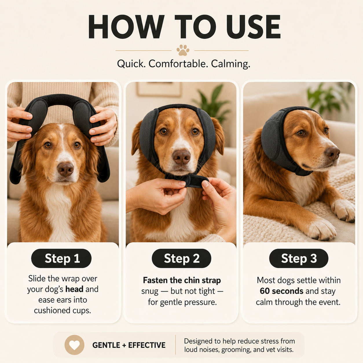 🐶 Sound-Dampening Dog Ear Wrap for Loud Noises & Calming Comfort