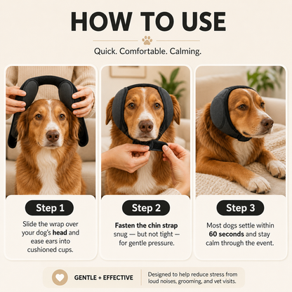 🐶 Sound-Dampening Dog Ear Wrap for Loud Noises & Calming Comfort