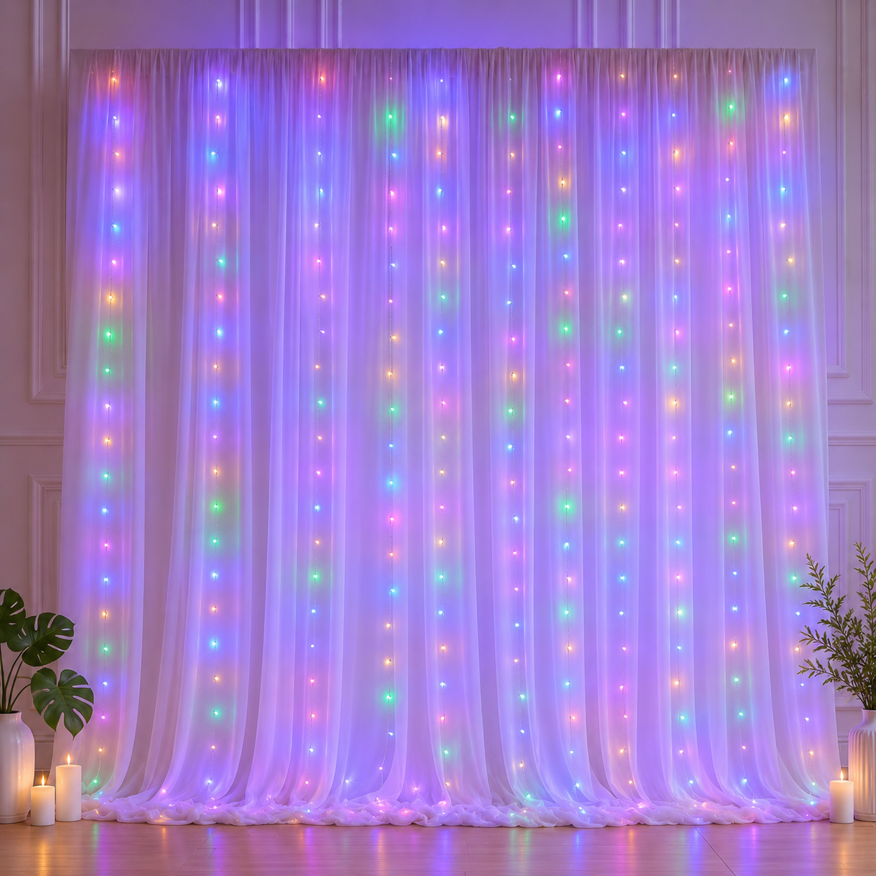 Dreamy Tulle Curtain Lights Set