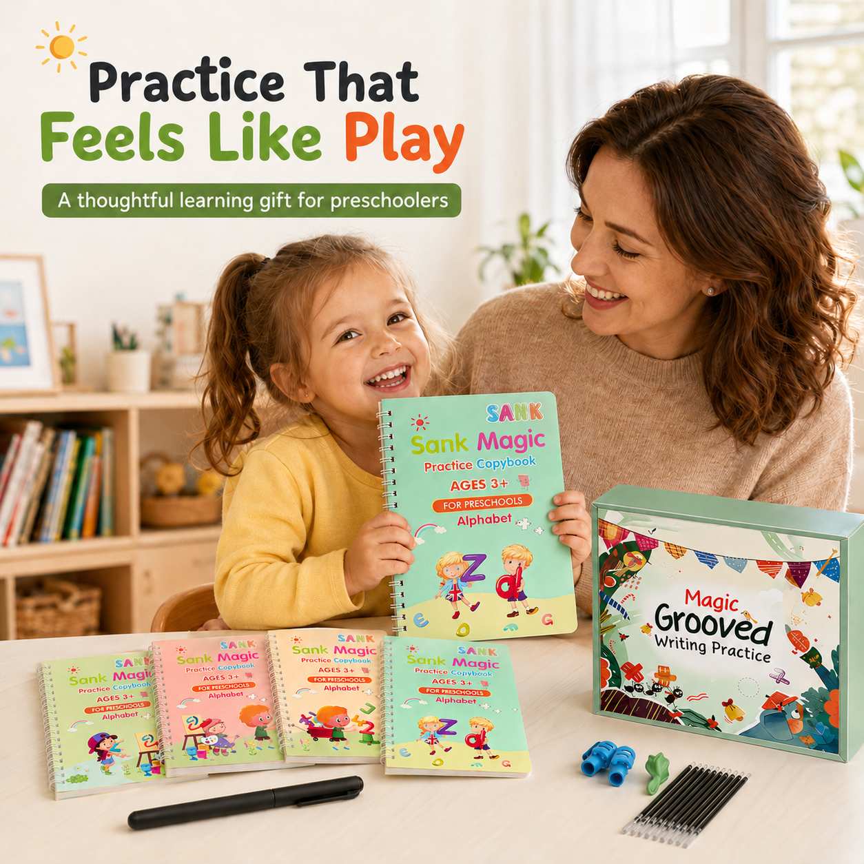 MagicBook | Kids Practice Copybook Set (4Pcs/Set)