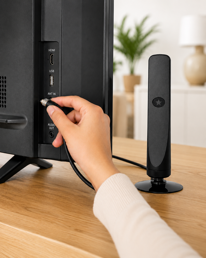 Connect the antenna to your TV