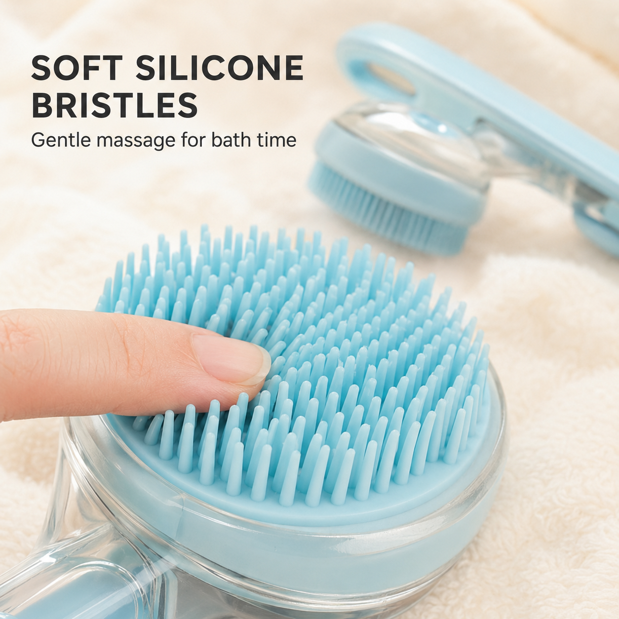 Pet Bath Brush with Shampoo Dispenser