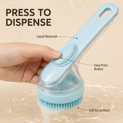Pet Bath Brush with Shampoo Dispenser