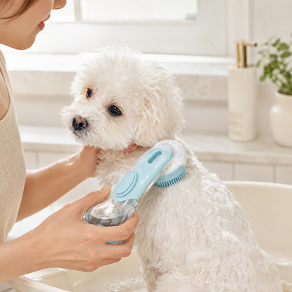 Pet Bath Brush with Shampoo Dispenser