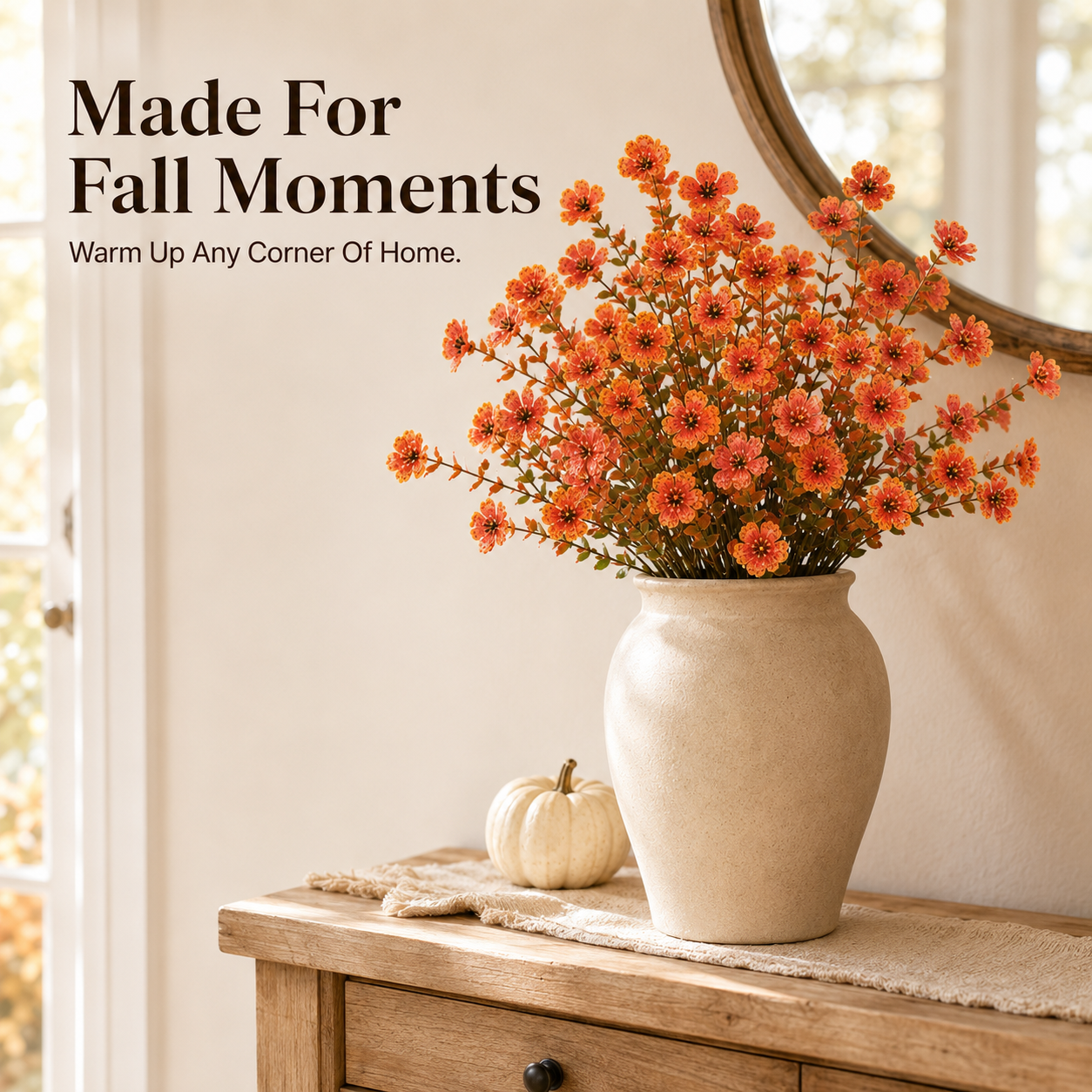 🍂 5-Pack Artificial Fall Flowers